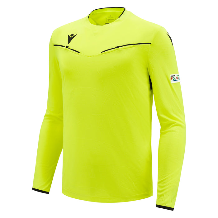 UEFA EK 2024 Scheidsrechtersshirt - Neon Geel - Lange Mouwen